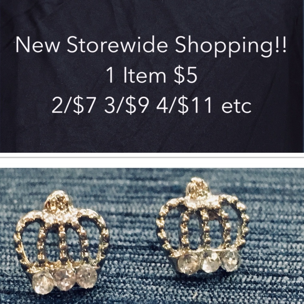 1/$5, 2/7 3/9 4/11 NEW 8mm Crown Stud Earrings
